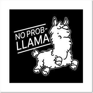 No Problem Llama on Dark Colors Posters and Art